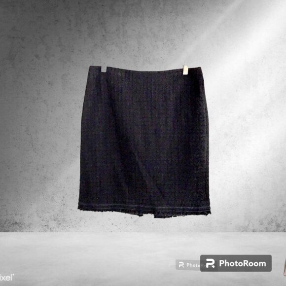 Cute Talbots Black Textured Pencil Skirt with FUN Furry Hem!!! - Picture 8 of 15